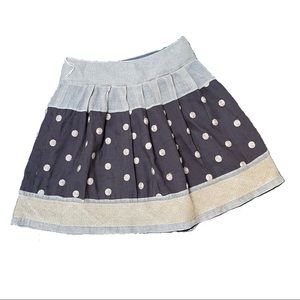 TOCCA Deep Plum Pleated Full Skirt with Embroidery Details and Basket We…